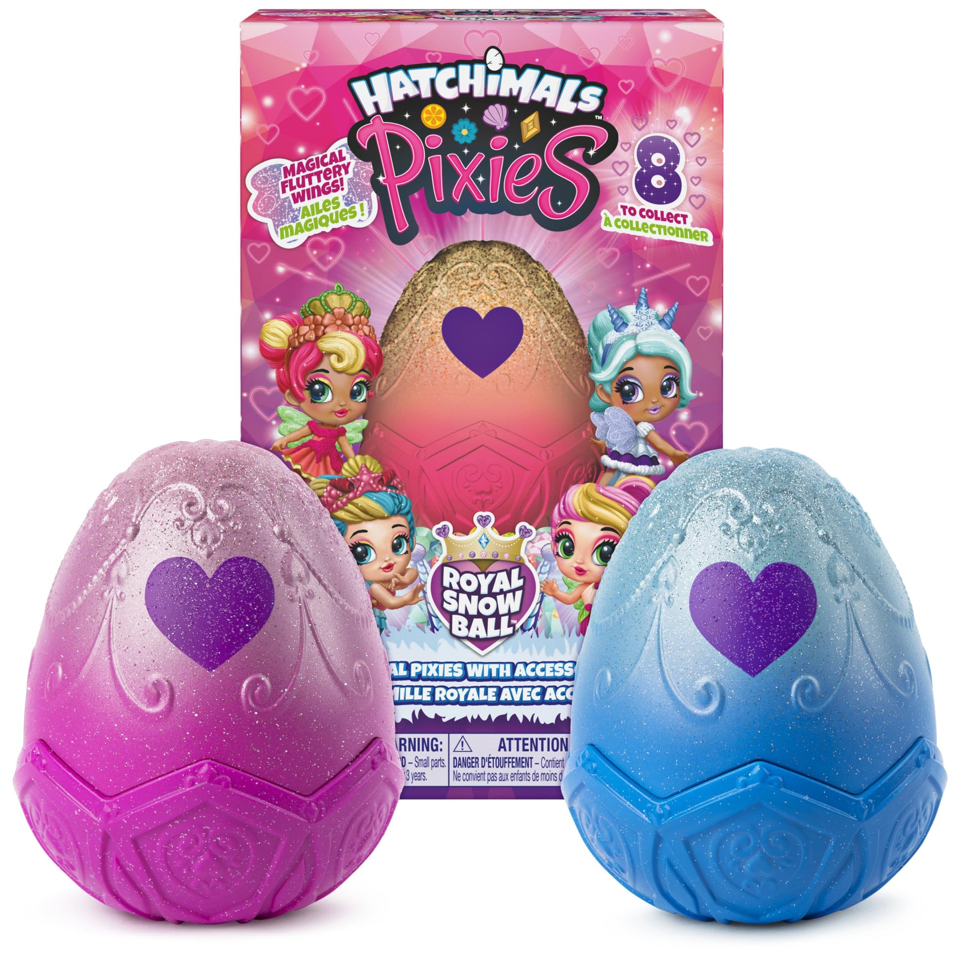 Hatchimals, Pixies Royals 2-Pack, 2.5-Inch Collectible Dolls and Accessories, for Kids Aged 5 and Up (Styles May Vary)
