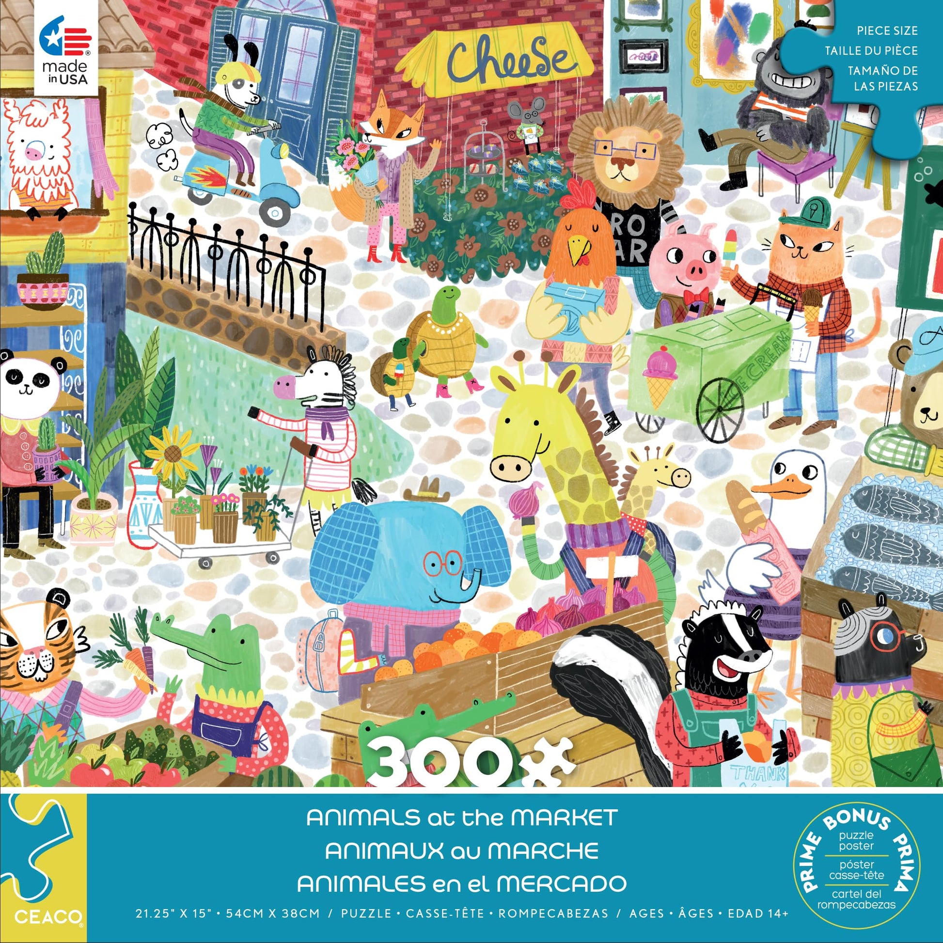 Ceaco - Animals at the Market - 300 Large Piece Jigsaw Puzzle for Adults