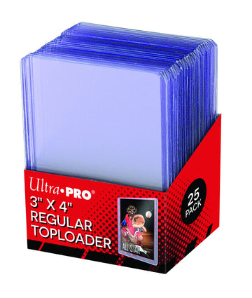 Ultra Pro 3" X 4" Clear Regular Toploader 25ct TopLoaders for Cards Baseball Card Protectors Hard Plastic Hard Card Sleeves Toploader Card Protectors