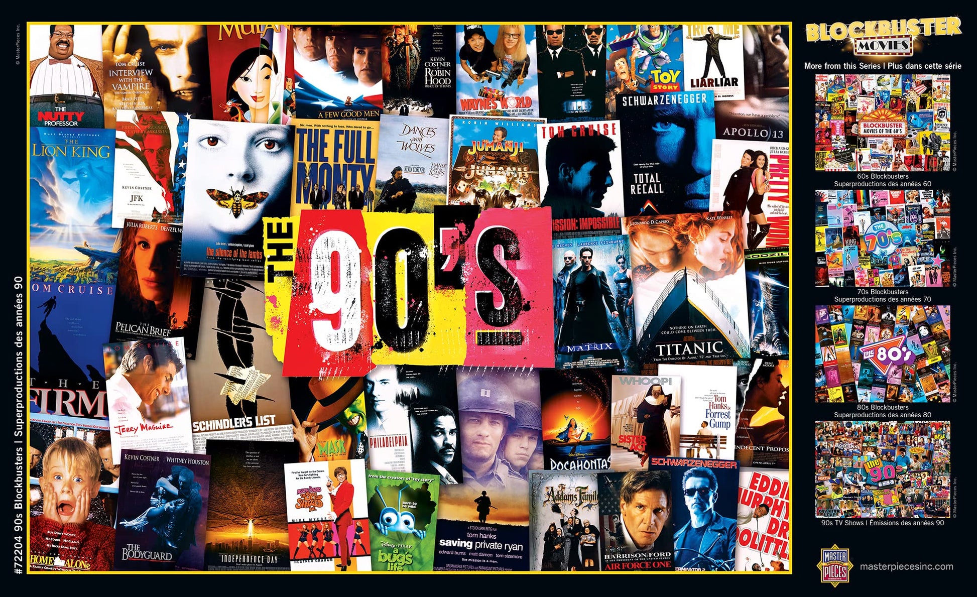 MasterPieces 1000 Piece Jigsaw Puzzle for Adults - 90's Blockbusters - 19.25"x26.75" - Bold Team Colors - Age 14+