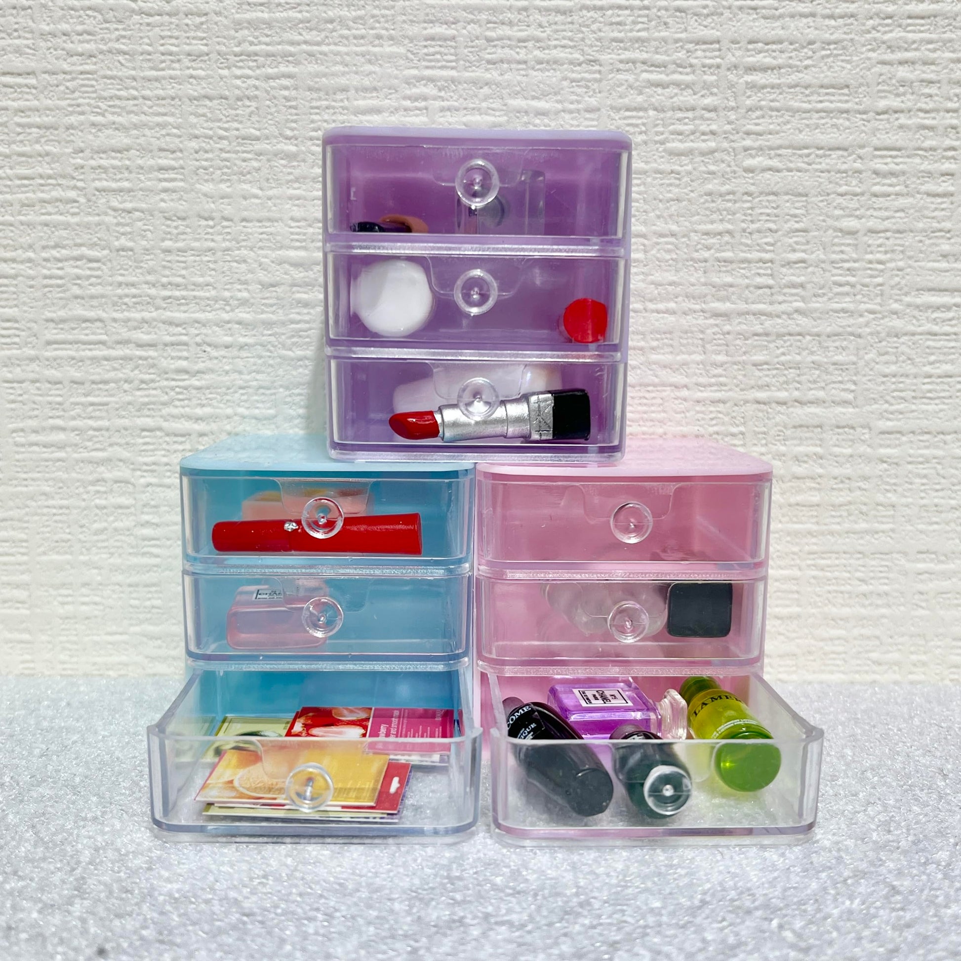 SAMCAMI Miniature Dollhouse Accessories, Mini Jewelry Storage, Mini Fashion and Dollhouse Bathroom Accessories, Mini Stuff, Miniature Makeup