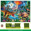 MasterPieces 1000 Piece Glow in The Dark Dinosaur Puzzle for Adults - Fun Jigsaw with Prehistoric Theme, 19.25"x26.75", Enhances Problem Solving