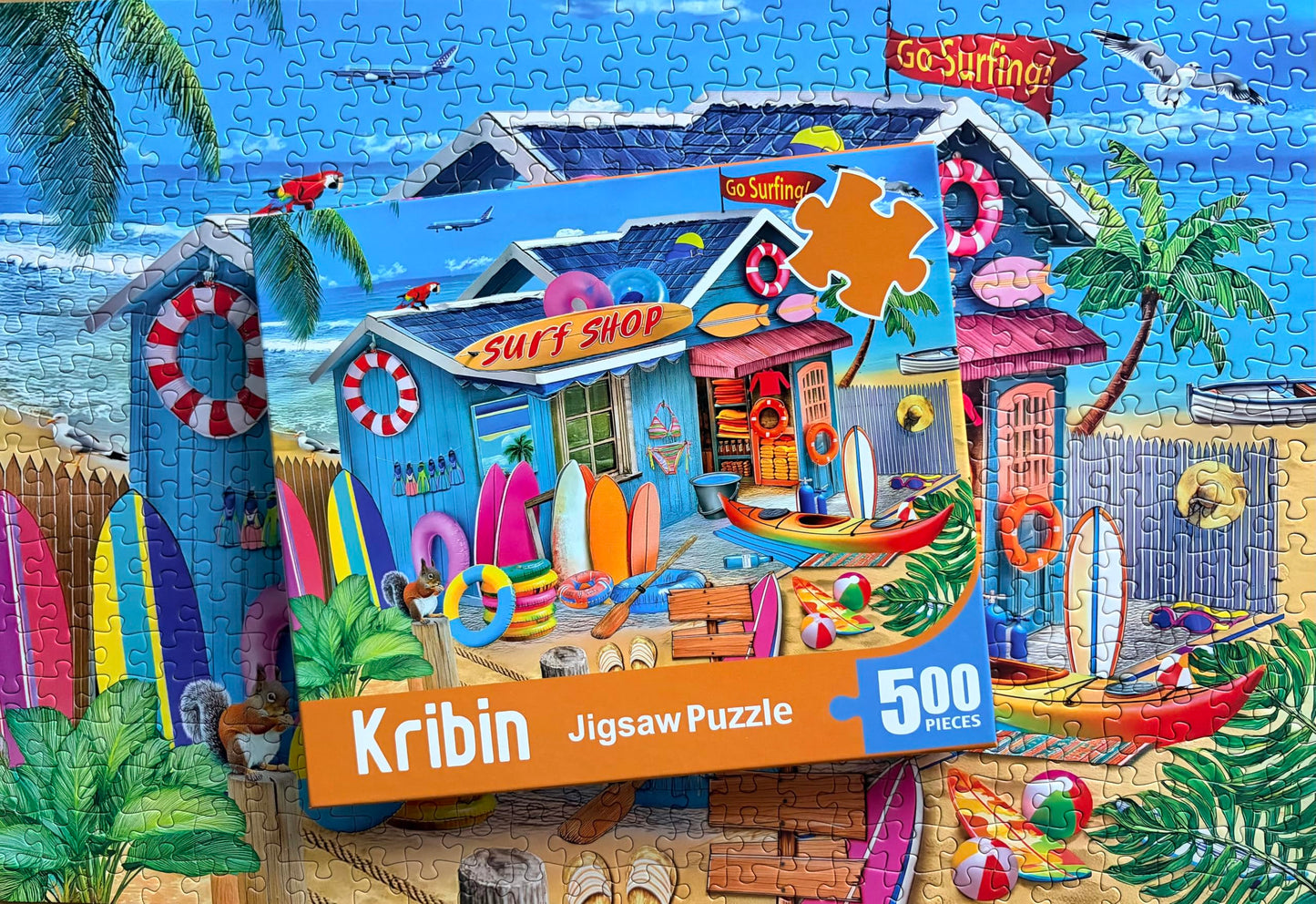 500 Piece Puzzles for Adults- Summer Beach Jigsaw Puzzle - Beach Surf Shop