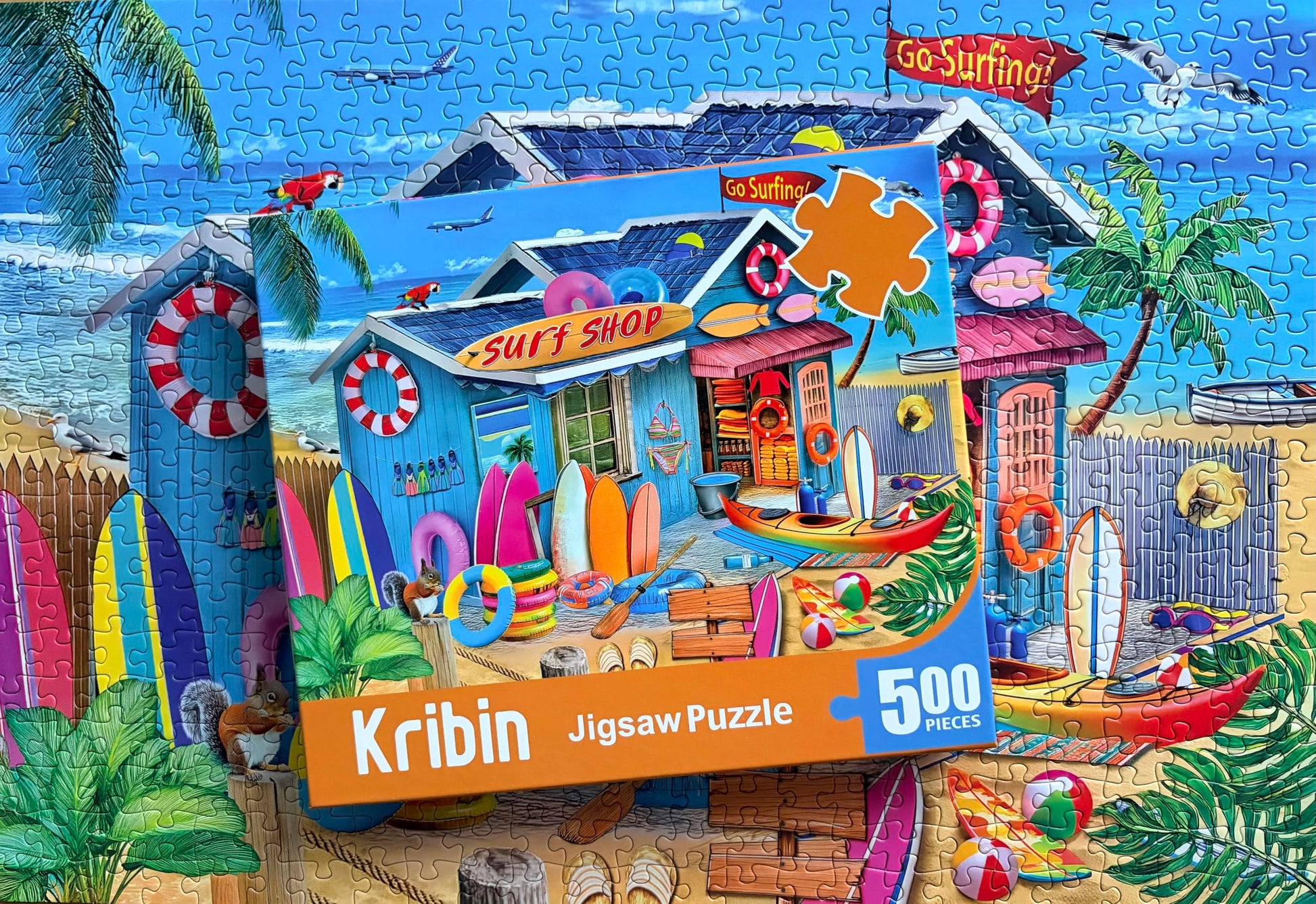 500 Piece Puzzles for Adults- Summer Beach Jigsaw Puzzle - Beach Surf Shop