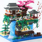Yushinv Cherry Blossom Tree Building Set with Gift Box, Original Music Cherry Blossom Tree House(Type :Symphony), Japanese Sakura Tree House Lights