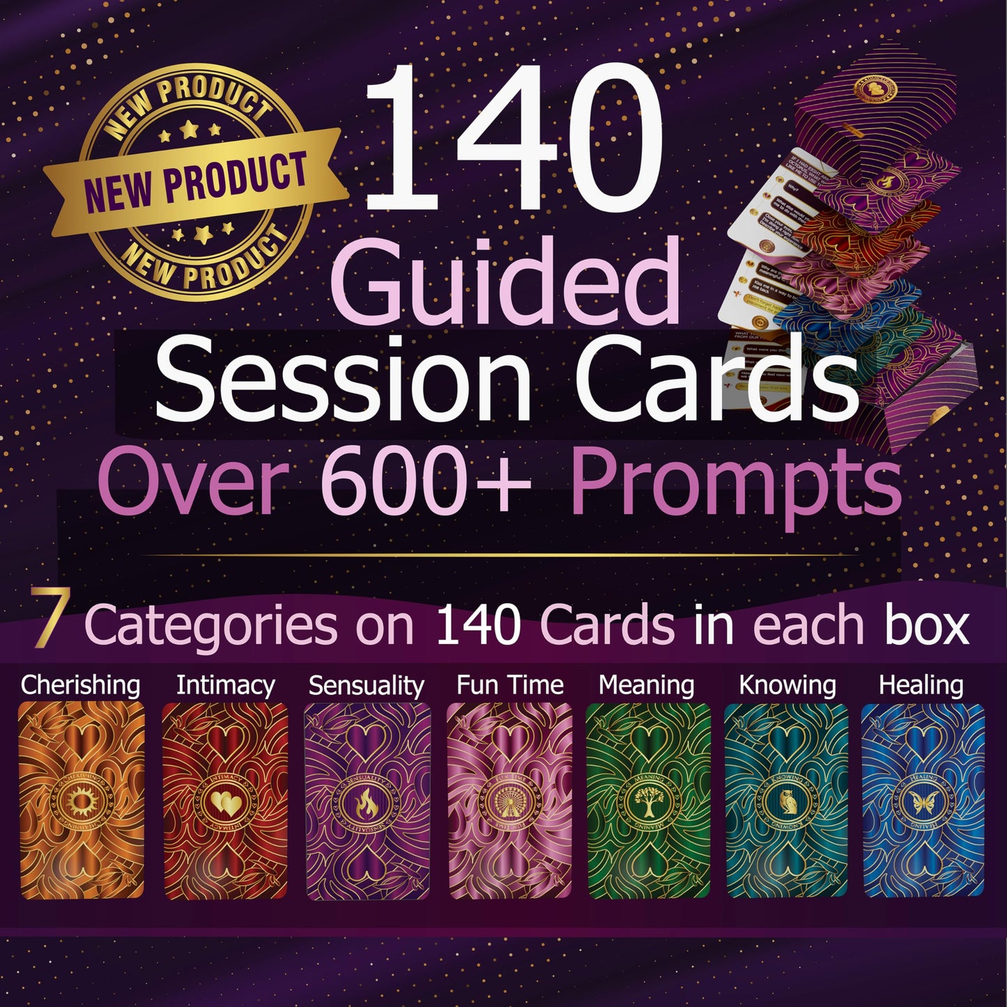 Dance of Hearts Couples Sessions: Deep Conversation Cards - 600 Therapist Prompts for Connection & Growth -Gifts for Couples, Women, Men, Wife