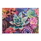 Buffalo Games - 500 Piece Wooden Jigsaw Puzzle Simple Succulents, Whimsy Cut Pieces, 26.75 x 19.75, Poster, Cloth Bag, Wooden Box, Adults 14+