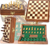 BKRAFT4U Handmade Wooden Rosewood Foldable Magnetic Chess Game Board with Storage Slots, 7 Inch