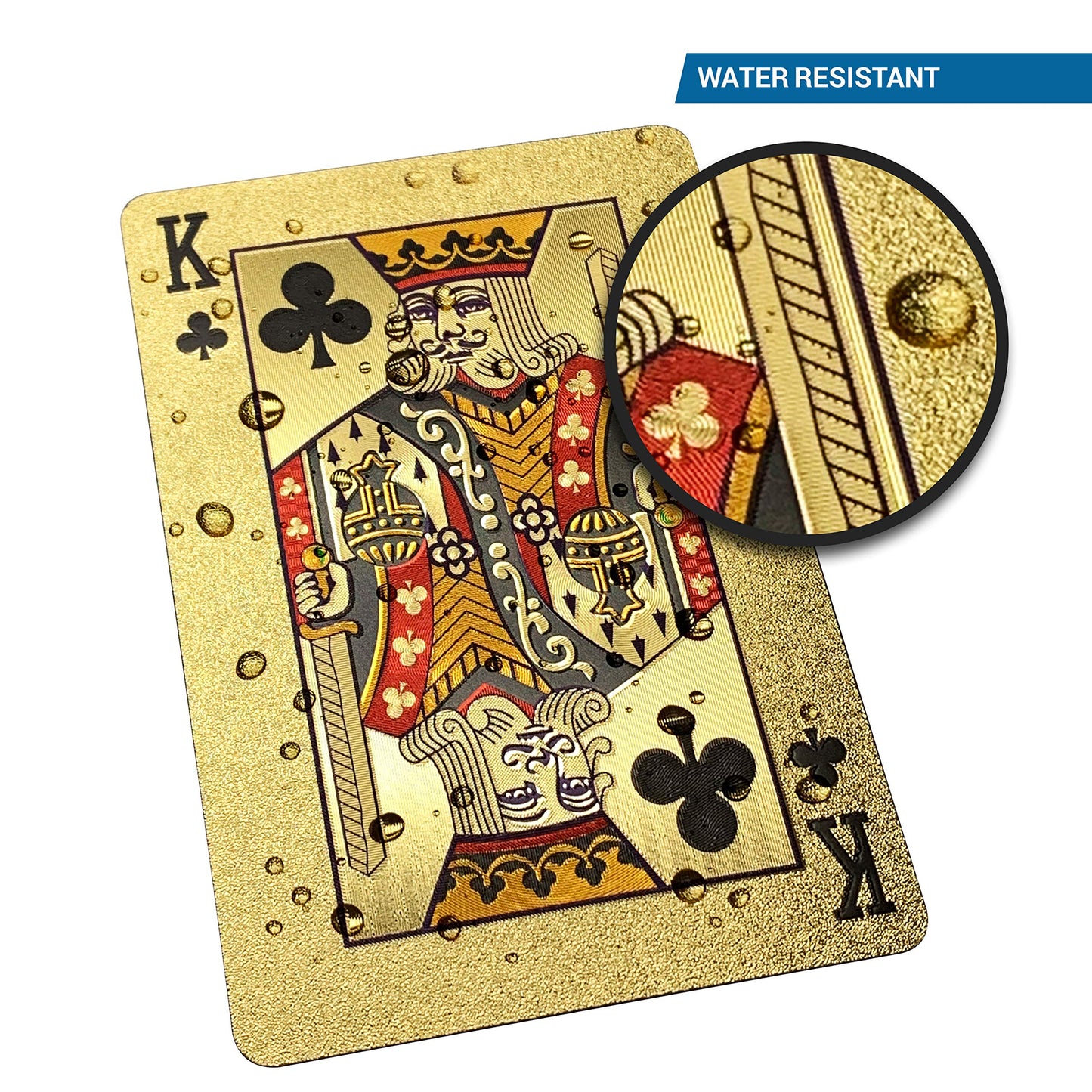 Rok 24K Gold 100 Dollar Bill Foil Flexible Water Resistant Plastic 52 Poker Playing Cards Deck for Table Game