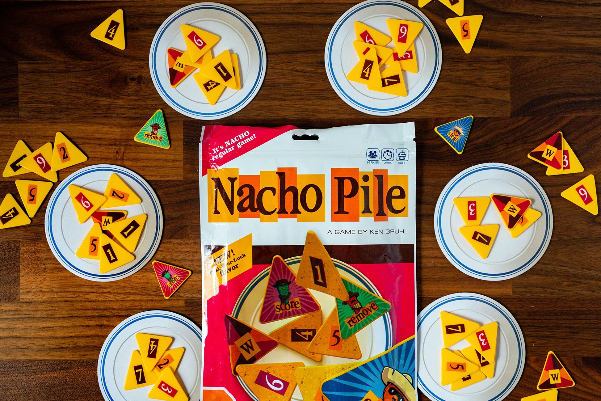 Nacho Pile Party Game - Fast-Paced Game of Chip-Stacking Fun! Push-Your-Luck Strategy Game, Fun Family Game for Kids and Adults, Ages 7+, 2-4 Players