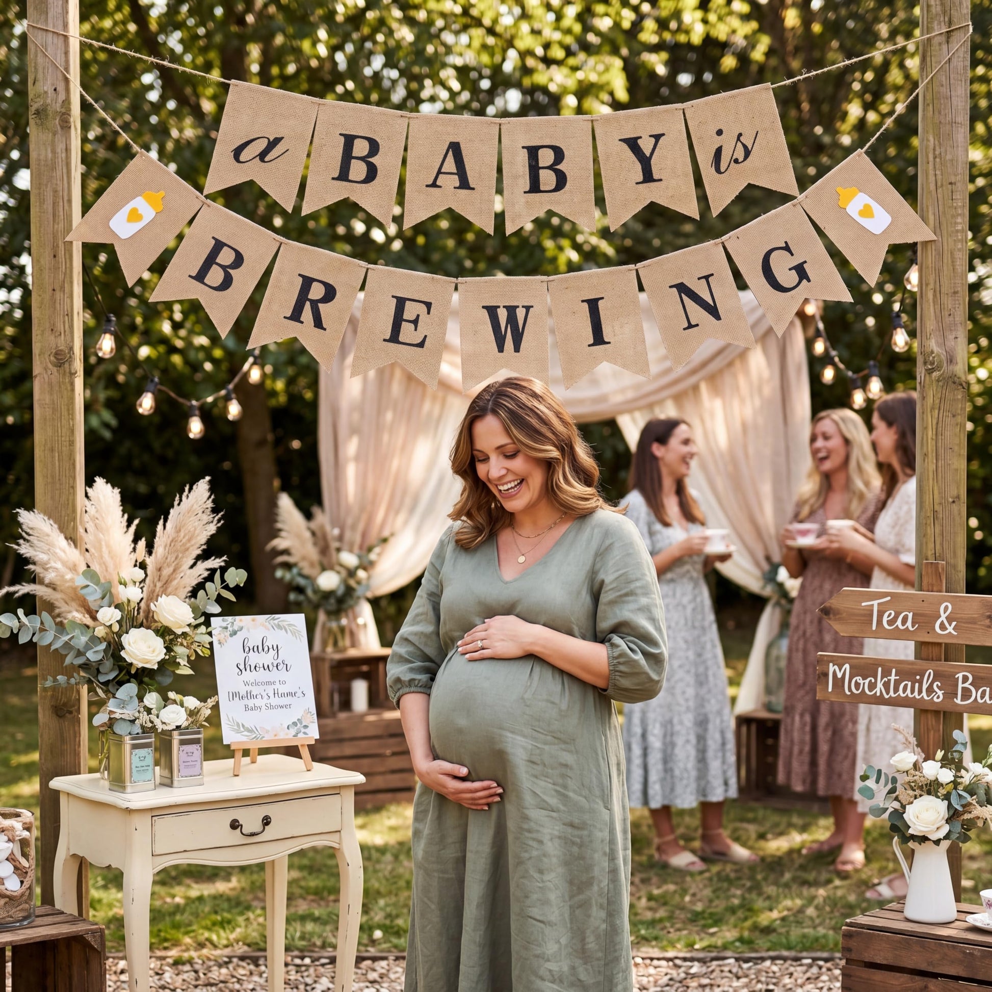 Boao A Baby Is Brewing Banner, Diaper Party Decoration, Coffee Themed Baby Shower Banner for Gender Reveal Celebration Brown Decoration Party