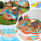 Letsgokid Water Bounce House for Big Kids, 12-in-1 Double Water Slide Bounce House with 750W Blower, Toy Stand, Climbing Wall, Splash Pool