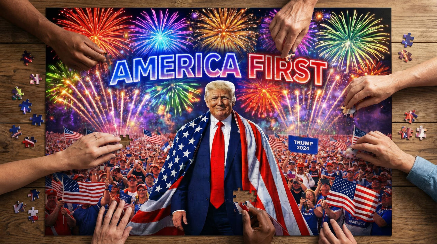 America 250 Commemorative Jigsaw Puzzle - 1000 Piece Collector's Edition, Certificate of Authenticity, Challenging Patriotic July 4th Gift