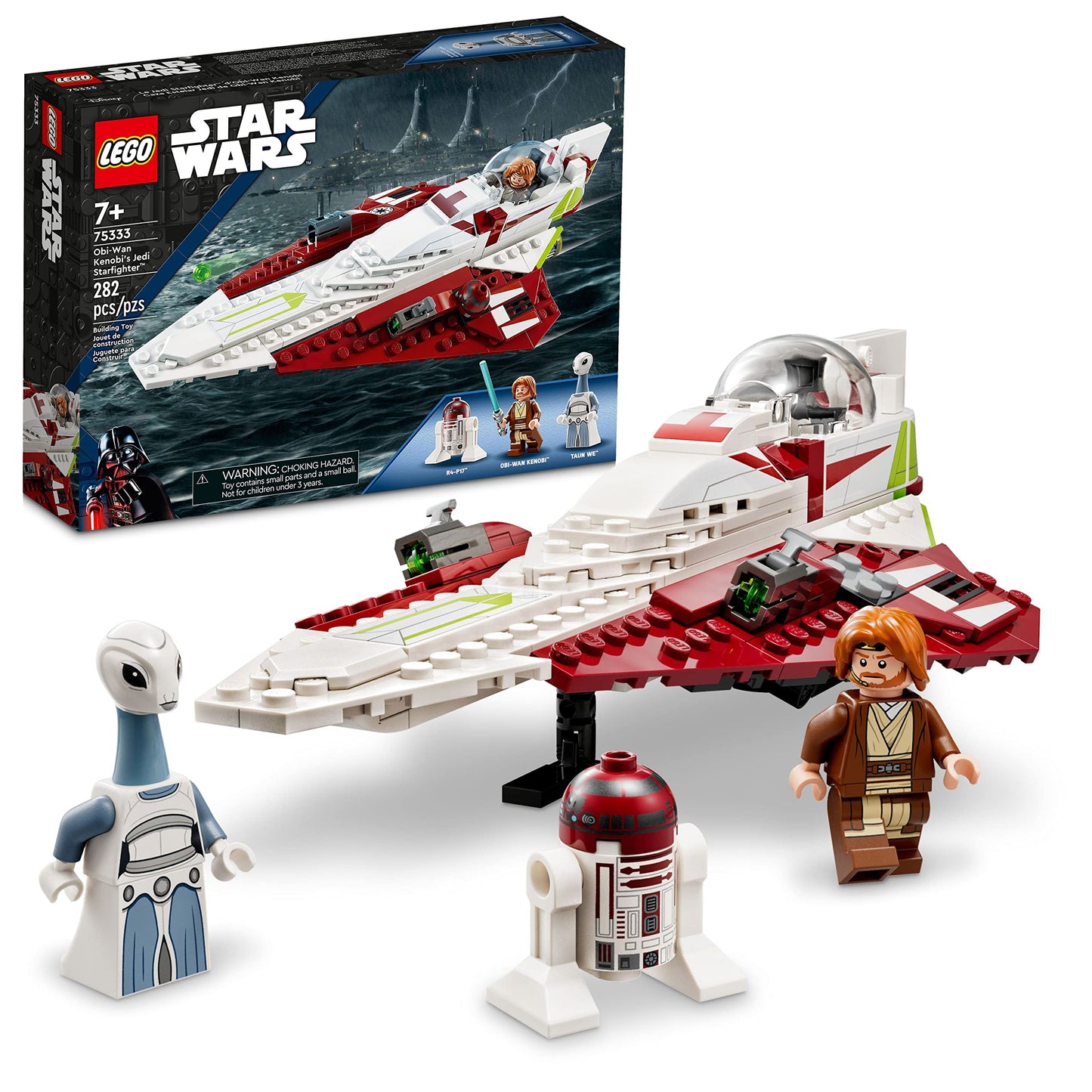 LEGO Star Wars OBI-Wan Kenobi's Jedi Starfighter 75333 Building Toy Set - Features Minifigures, Lightsaber, Clone Starship from Attack of the Clones,