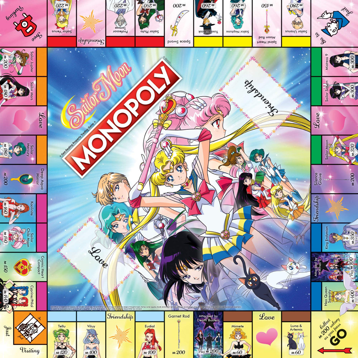 Monopoly Sailor Moon Board Game | Based on The Popular Anime TV Show | Custom Tokens, Money and Game Board | Officially Licensed Merchandise