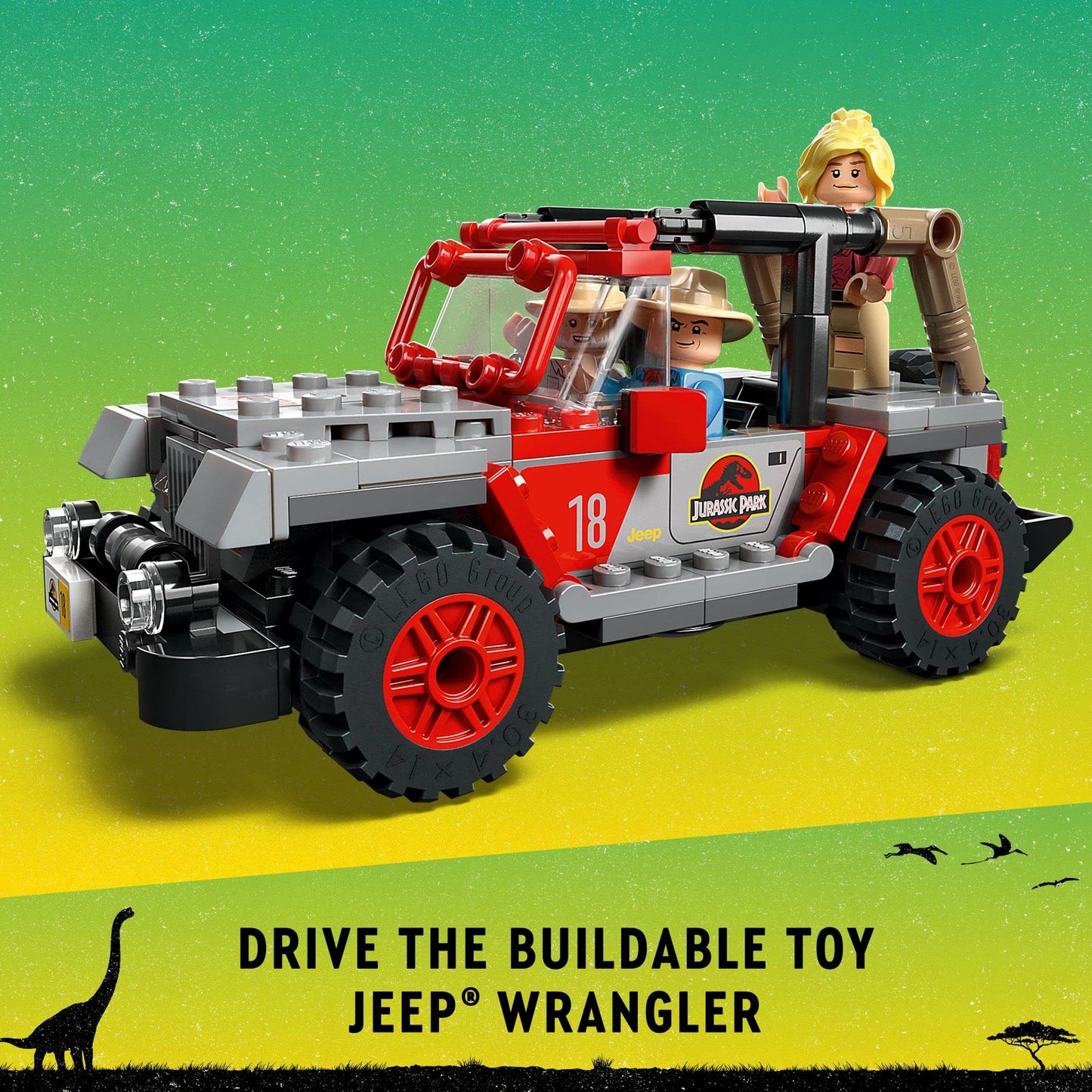 LEGO Jurassic World Brachiosaurus Discovery 76960 Jurassic Park 30th Anniversary Dinosaur Toy; Featuring a Large Dinosaur Figure and Brick Built Jeep