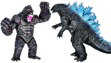 TwCare Set of 2 Monster Figure King of The Monsters vs King Kong Toys, Movable Joints Action Movie Series Soft Vinyl Toy Figures, Travel Bag