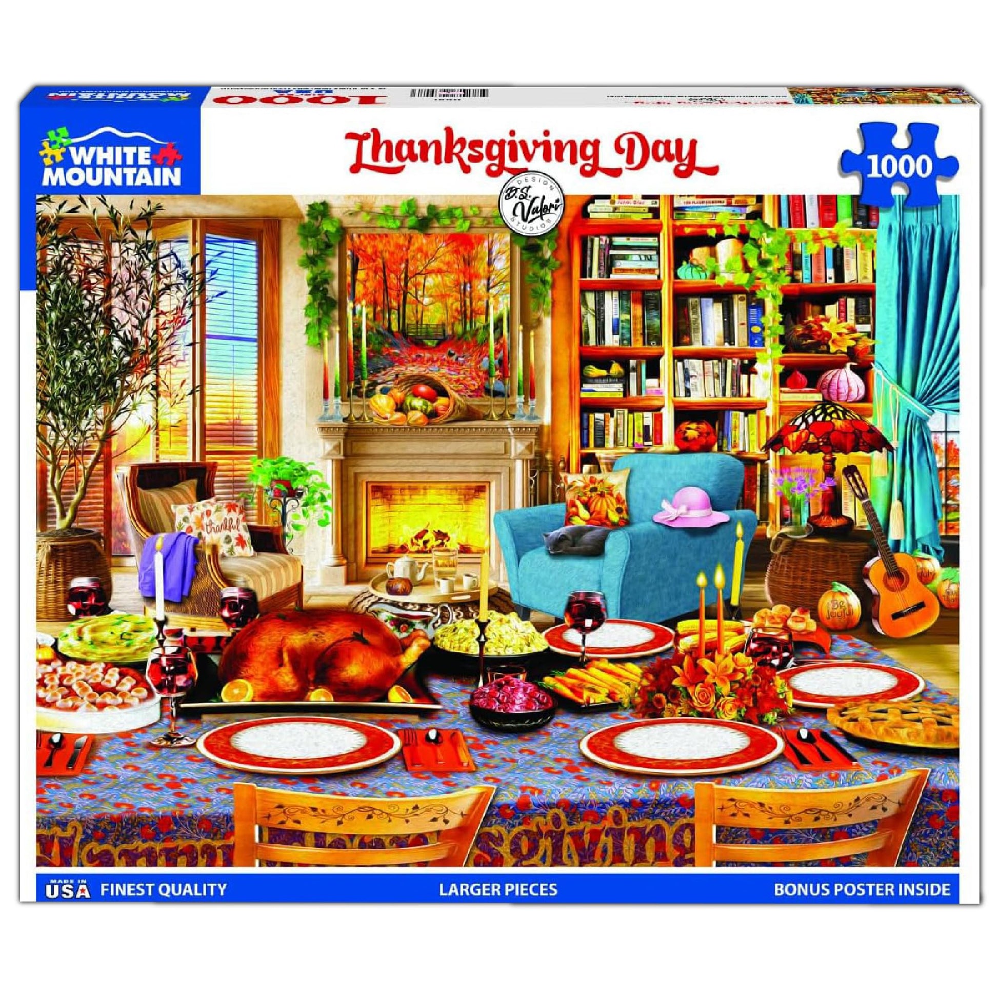 White Mountain 1000 Piece Jigsaw Puzzle Autumn and Fall, Thanksgiving Day