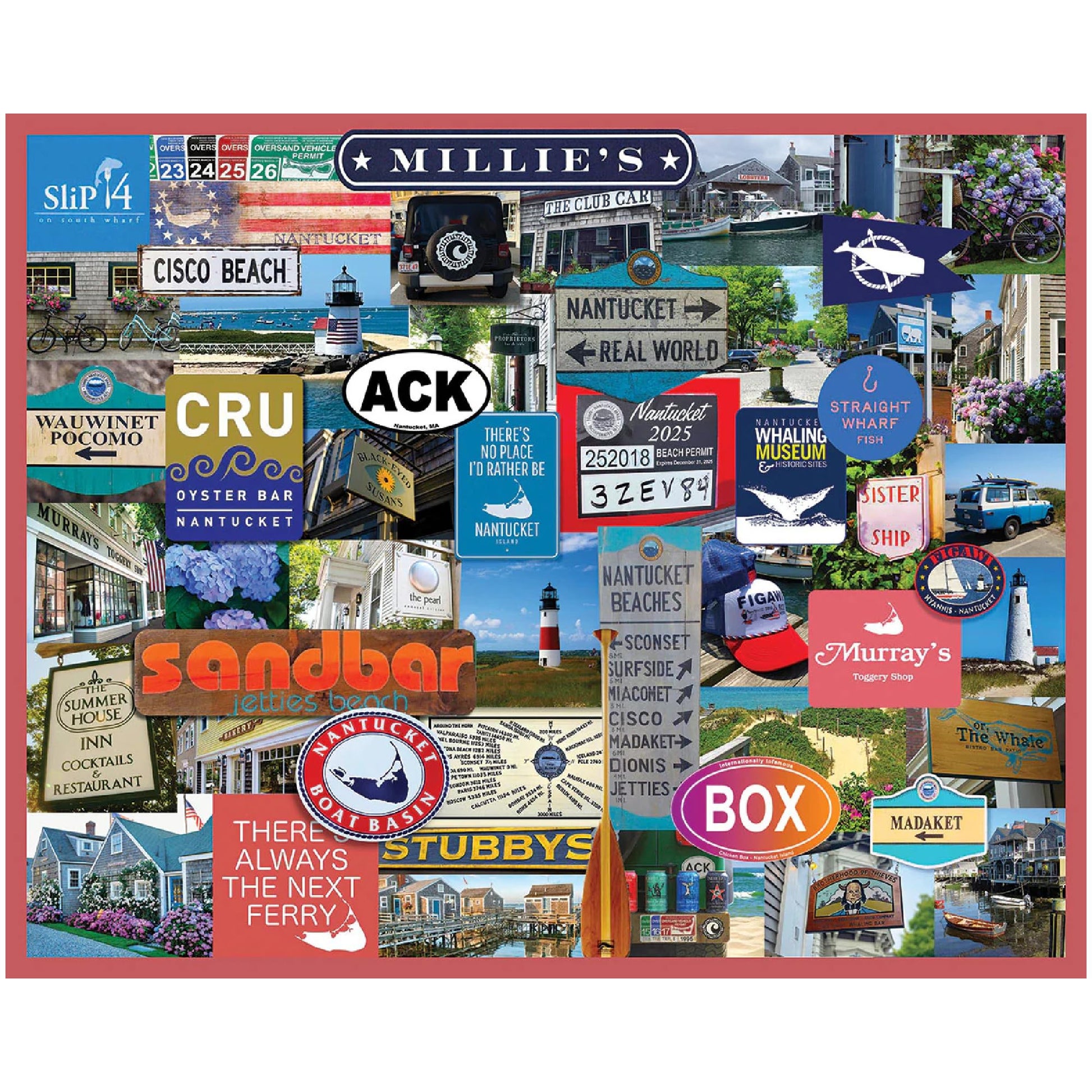 White Mountain 1000 Piece Jigsaw Puzzle State Collage, I Love Nantucket