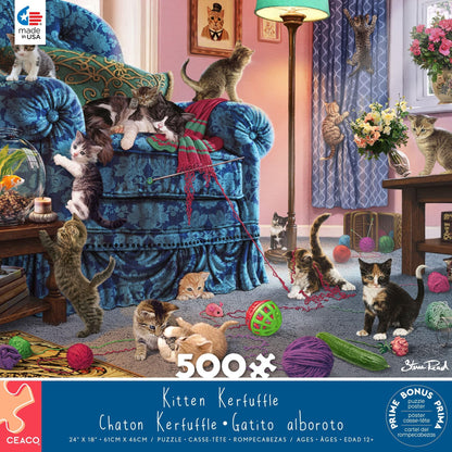 Ceaco - Kitten Kerfuffle - 500 Piece Jigsaw Puzzle for Adults