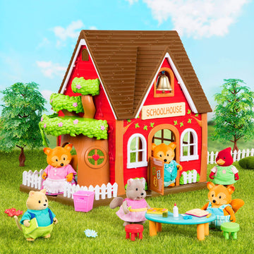 Li'l Woodzeez Woodland Schoolhouse 16-Piece School Playset Set