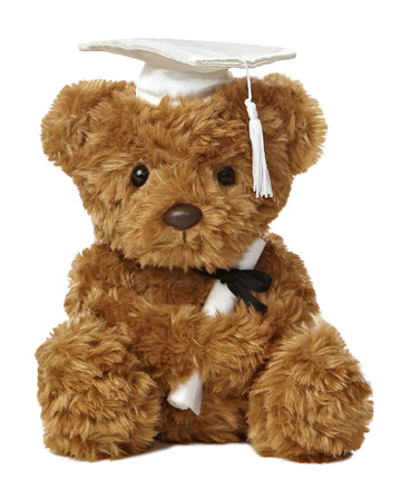 Aurora® Commemorative Graduation Wagner Bear Stuffed Animal - Soft Keepsake for Graduates - A Gift of Affection to Express Congratulations - White Cap