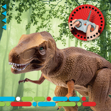 Discovery™ Remote Control T-Rex Dinosaur - Realistic Jurassic RC Action Figure with Walking Legs, Roaring Sounds, Chomping Mouth| Dinosaur Toys