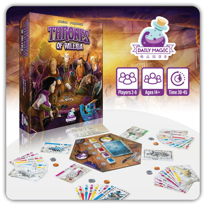 Thrones of Valeria Trick Taking Card Game - Fast and Fun Strategy Card Game with Card Powers and Game Twist - Family Fun for 3-6 players, ages 14+