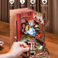 ROBOTIME Book Nook Kits Fall into Wonder, Miniature House Decorative Bookend with LED Light, Fantasy Fairy Tale Bookshelf Decor, DIY Wooden Craft