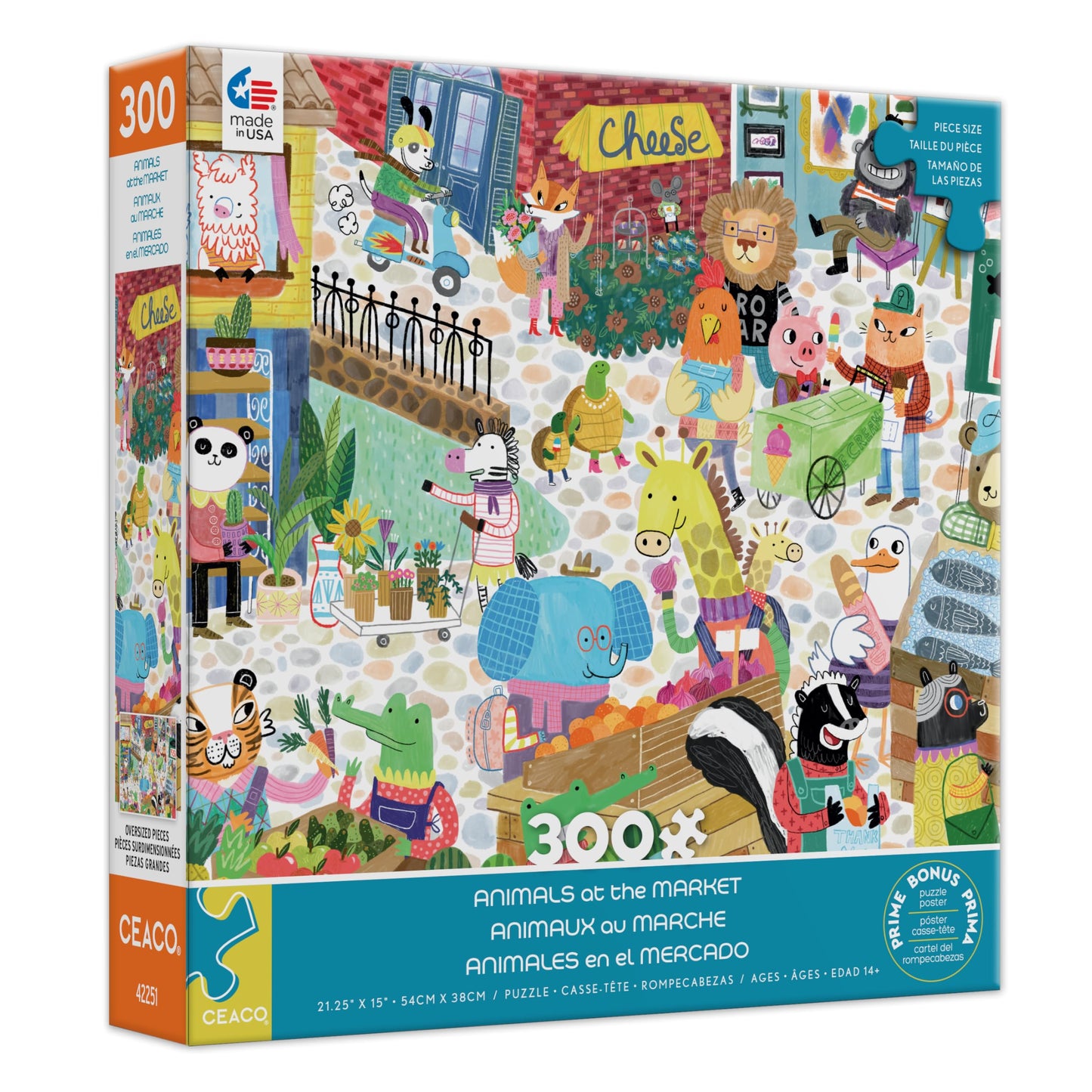 Ceaco - Animals at the Market - 300 Large Piece Jigsaw Puzzle for Adults