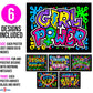 Girl Power 6-Pack of Fuzzy Velvet Coloring Posters for Kids, Toddlers, and Girls (All Ages Arts Crafts Activity) - Positive Messages Inspire