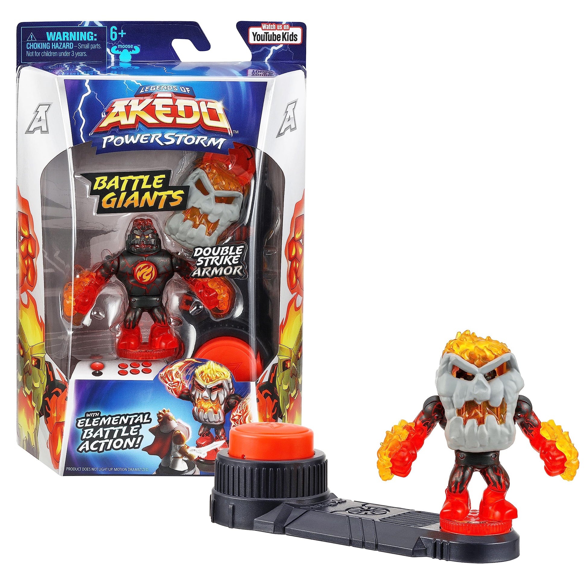 Akedo Legends of Powerstorm | Battle Giant Volcrag | Mini Battling Action Figure with Double Strike Armor | Ready, Fight, Split Strike.