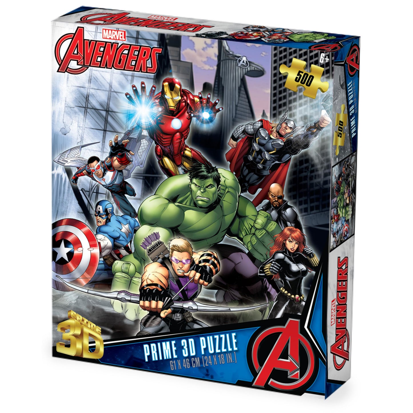 Prime 3D | Marvel | The Avengers Collectible 3D Lenticular Jigsaw Puzzle | 500 Piece | Challenging & Fun | Perfect for Game Nights | 24 x 18
