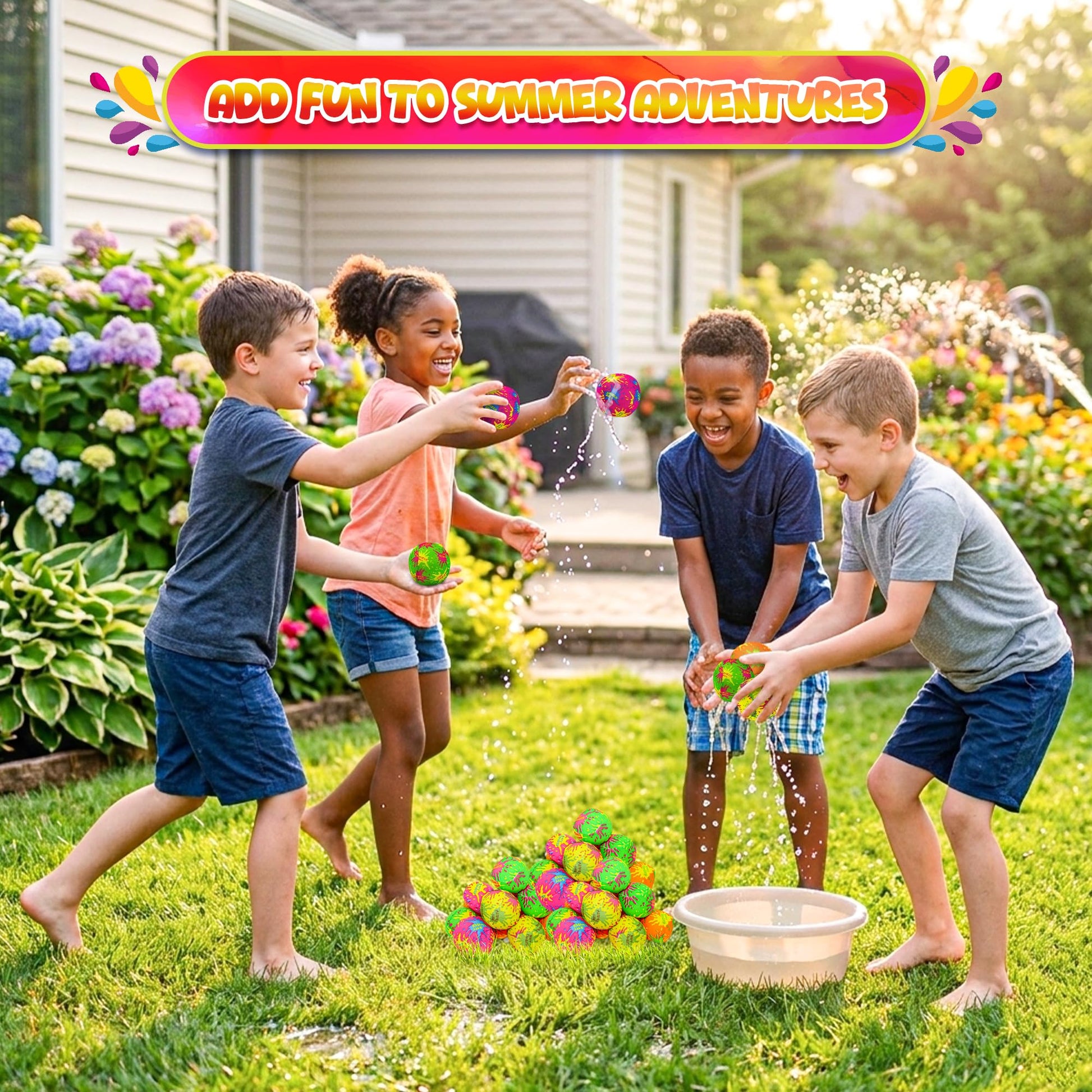 24 Pack - 2" Water Splash Balls Bomb - Mini Water Absorbent Ball - Summer Kids Pool Toys, Outdoor Water Fight Game Activities for Kids, Beach Pool