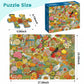 1000 Piece Puzzle for Adults, Colorful Botanical Fantasy Garden with Birds & Houses, Premium Matte Finish, Thick Blue Cardboard, Fun and Challenging