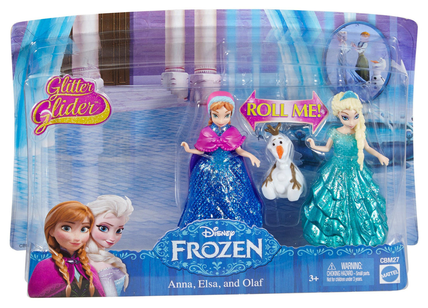 Disney Frozen Glitter Glider Anna, Elsa and Olaf Doll Set