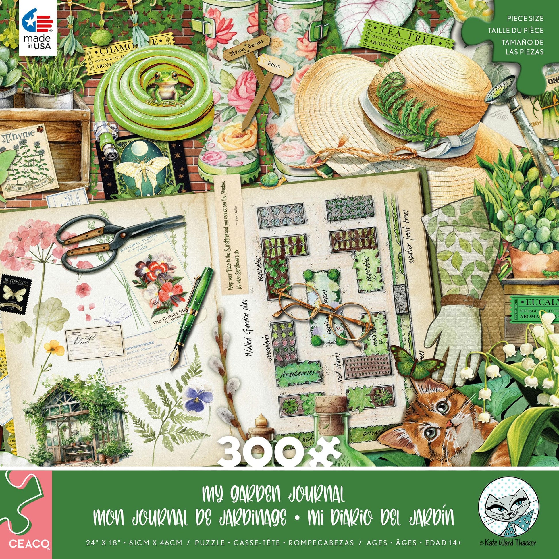 Ceaco - My Garden Journal - 300 Large Piece Jigsaw Puzzle for Adults
