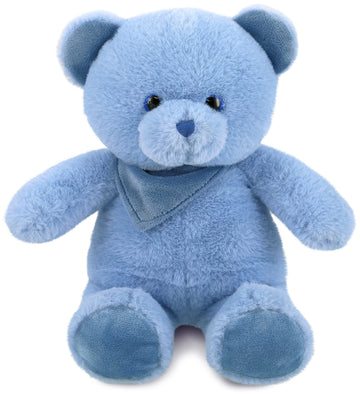 DolliBu Plush Bear Stuffed Animal - Soft Huggable Baby Blue Bear, Adorable Playtime Plush Toy, Cute Wildlife Cuddle Gifts for Kids and Adults - 8