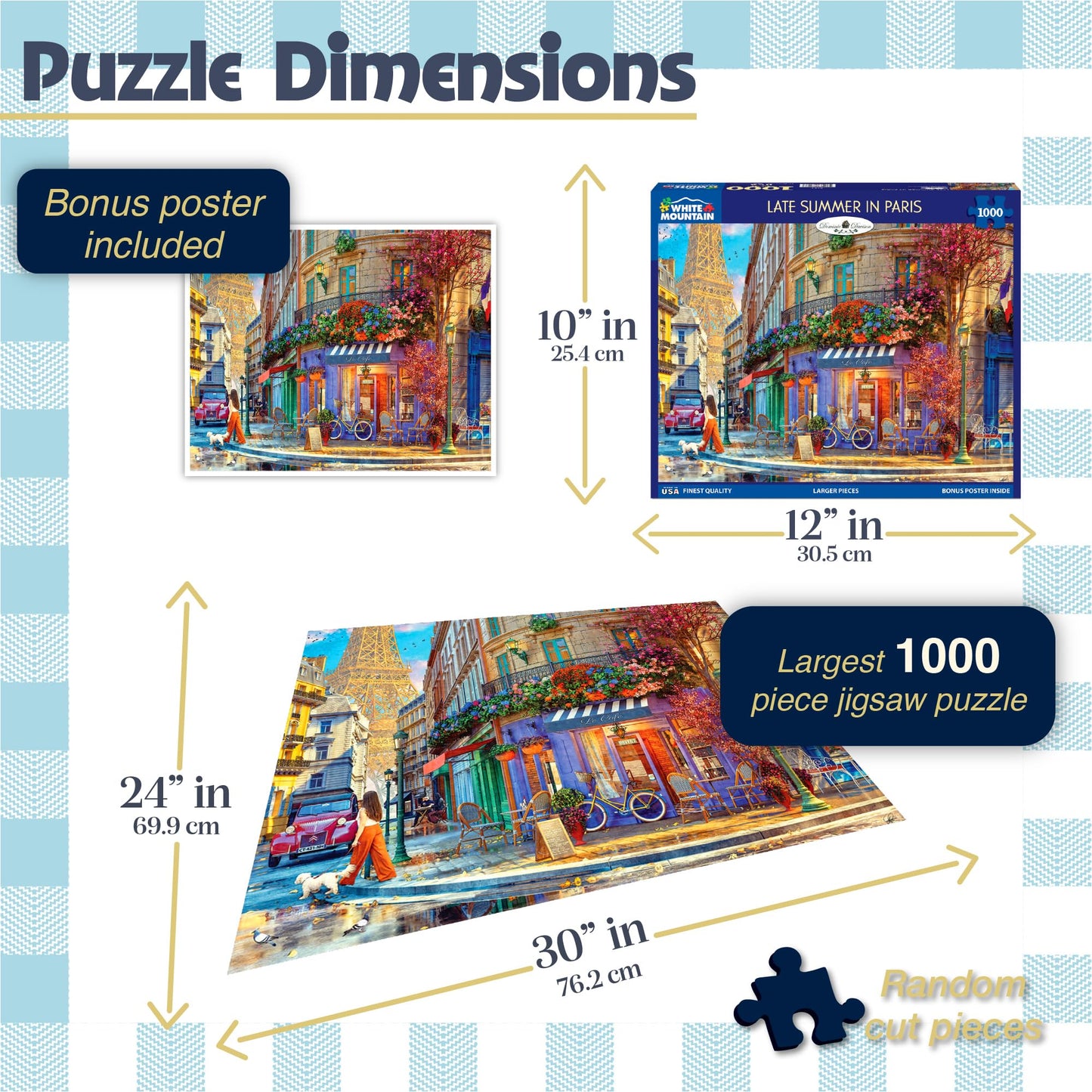 White Mountain 1000 Piece Jigsaw Puzzle France Street, Late Summer in Paris