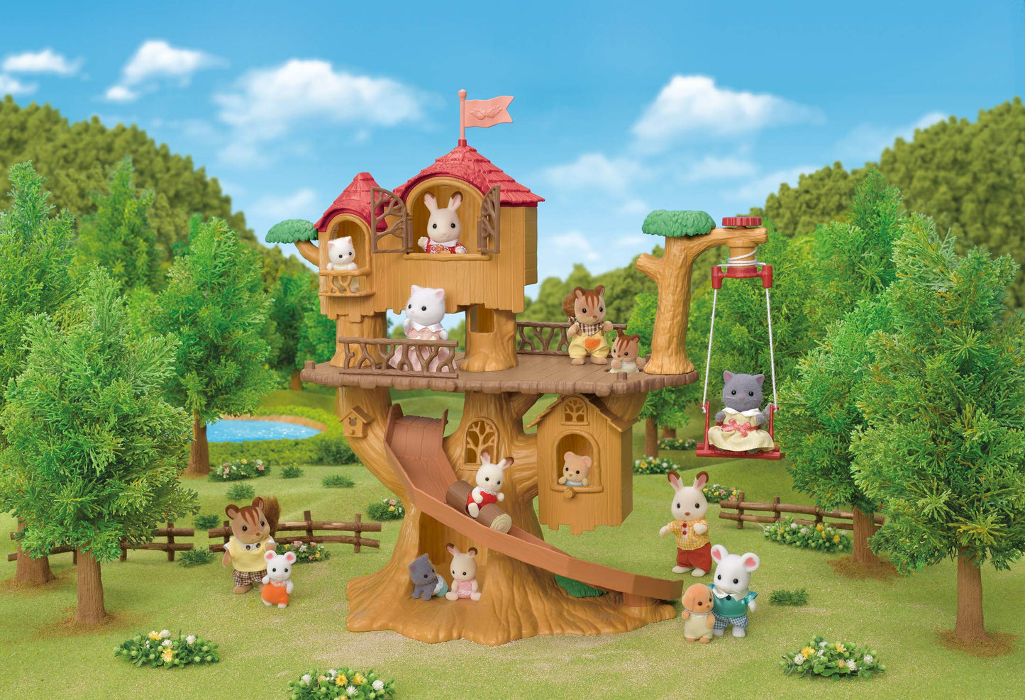 Calico Critters - Vacation Homes - Adventure Treehouse - 2025 Edition Dollhouse - Kids Pretend Play House, Miniature Home Playset, Expandable Design