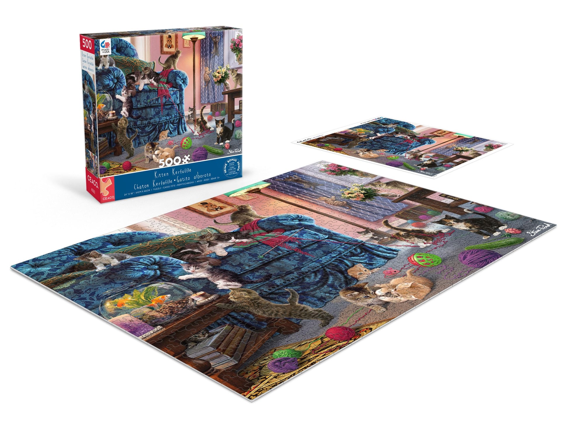 Ceaco - Kitten Kerfuffle - 500 Piece Jigsaw Puzzle for Adults