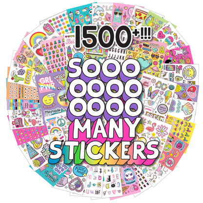 Horizon Group USA Sticker Book with Large and Small Sizes, Kids Stationary for Water Bottle, Notebooks, and Party Favors, Just My Style