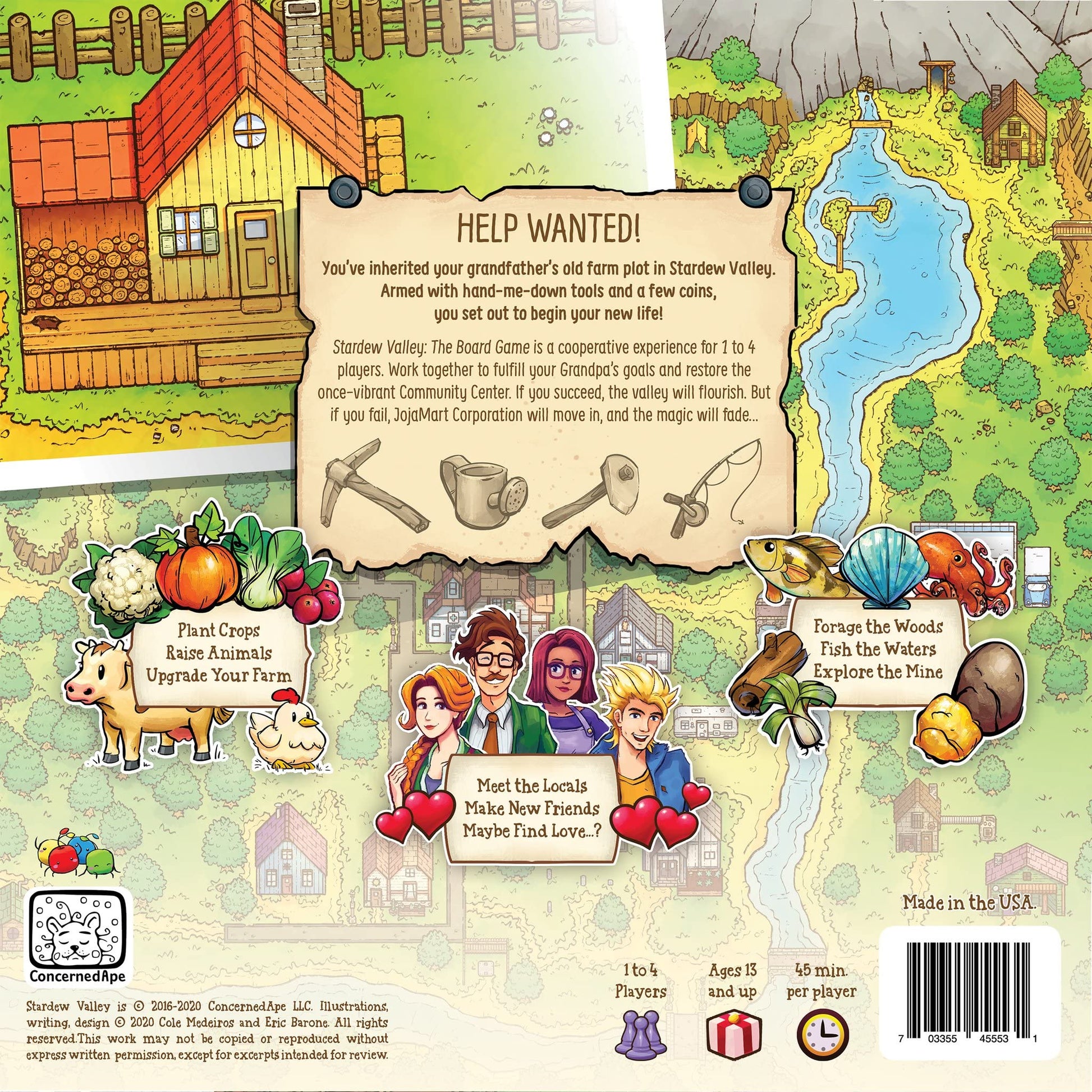 ConcernedApe Stardew Valley Cooperative Board Game Ages 13+ 1 to 4 Players
