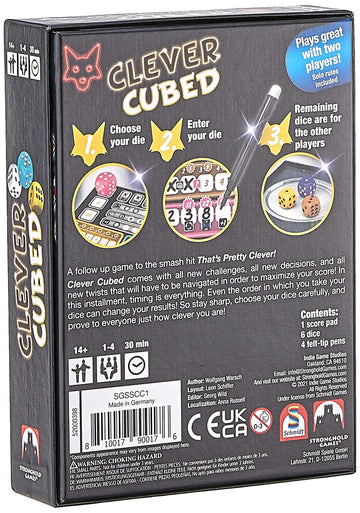 Stronghold Games Clever Cubed Board Game Black