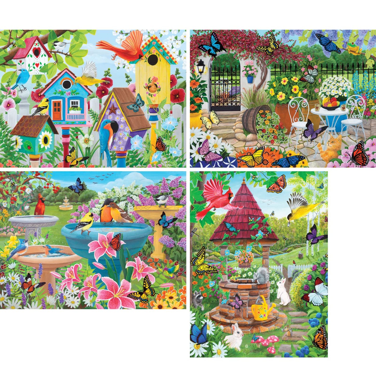 Bits and Pieces - 4-in-1 Multi-Pack 500 Piece Jigsaw Puzzles for Adults - Jigsaw Puzzle Set Bundle by Artist Kathy Bambeck, Completed Puzzle Size: 16"