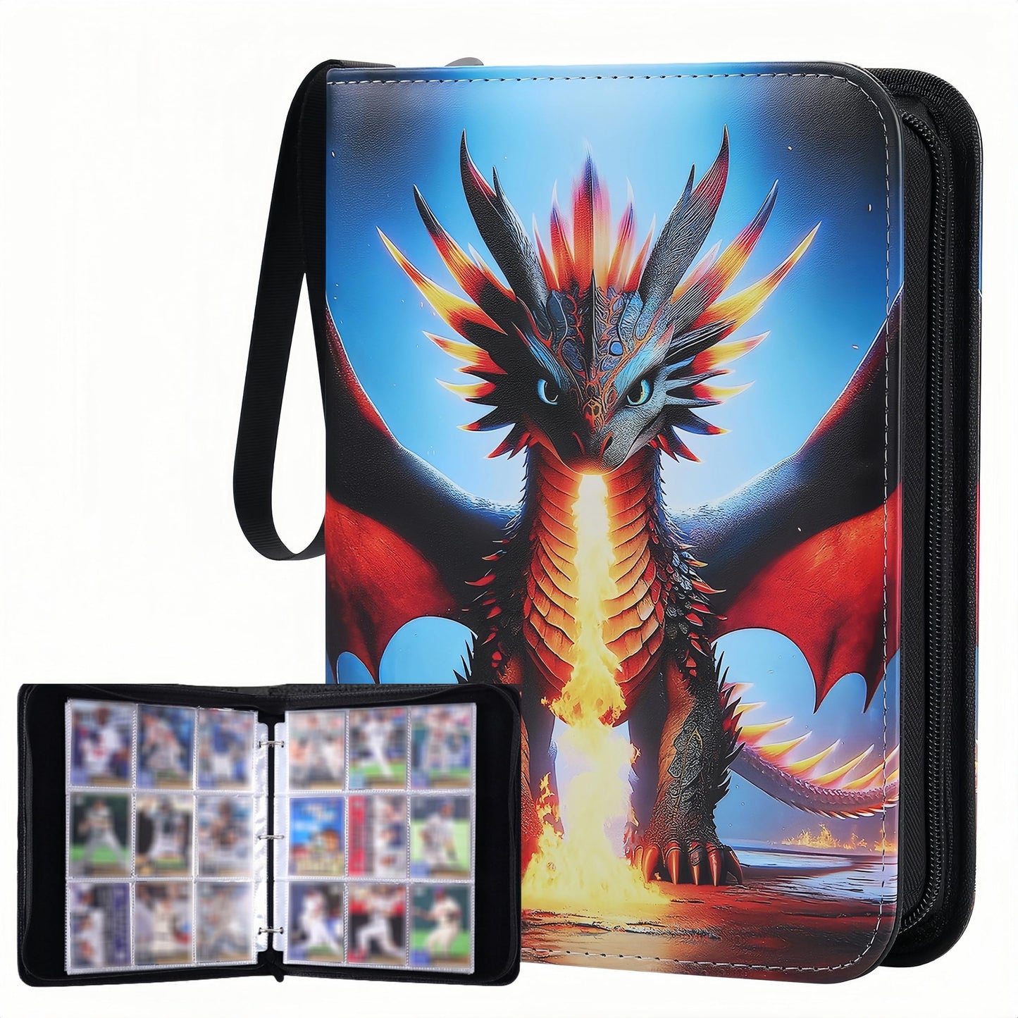 Trading Card Storage Album - 900 Pocket Card Binder with 50 Durable 9-Pocket Pages, Zipper Closure Collector's Album, Removable Sleeves for Card