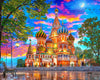 Majestic by Springbok - Sunset at Basil's - 1000 Piece Jigsaw Puzzle Illustration of St Basil's Cathedral at Sunset