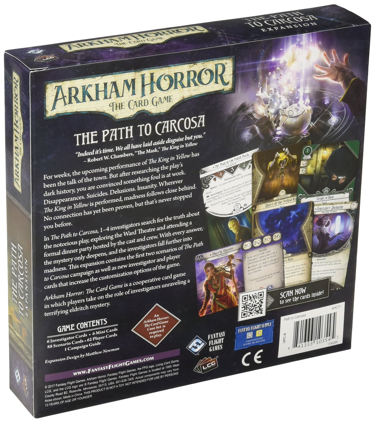 Fantasy Flight Games Arkham Horror The Card Game Path to Carcosa Deluxe EXPANSION - Uncover Madness and Mystery! Cooperative Living Card Game, Ages