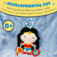 Kids Preferred DC Comics Wonder Woman Multi Sensory Activity Toy with Teethers, Crinkle Textures, and Clip for On The Go Fun for Infant and Baby Boys