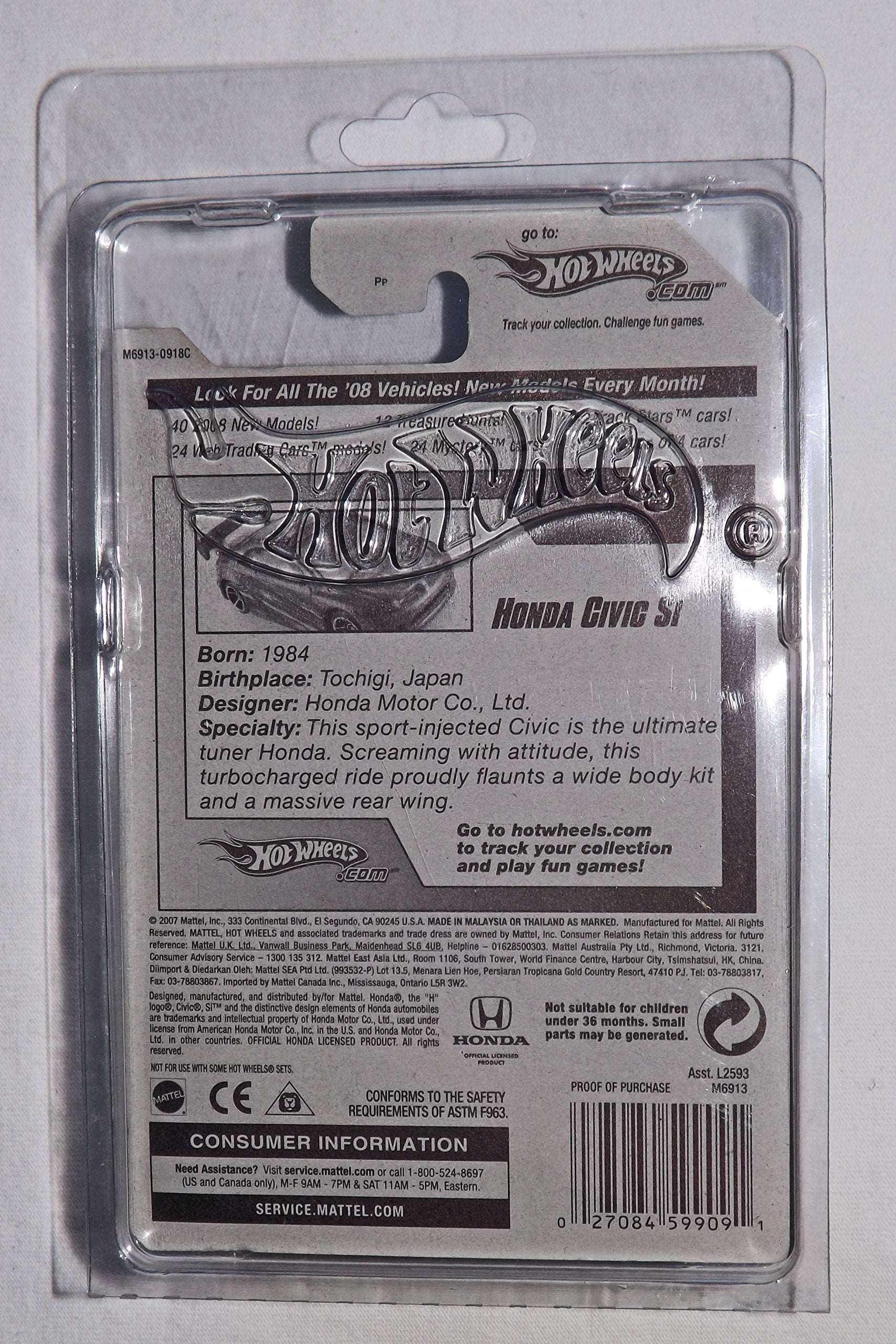Hot Wheels 2008 047 All Stars Honda Civic SI Gold 2008 47 1:64 Scale